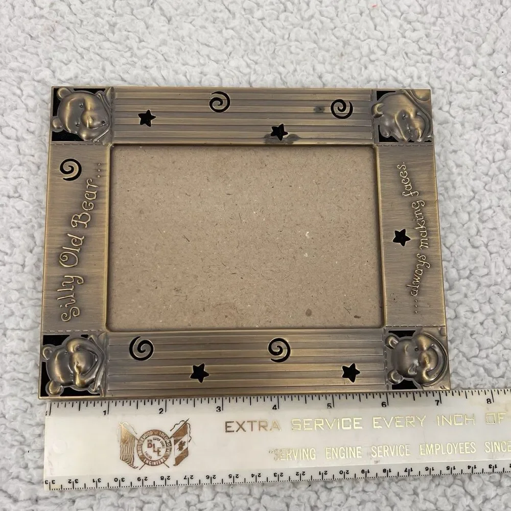 Disney Winnie the Pooh Picture Frame Silly Old Bear Metal Brushed Gold Photo